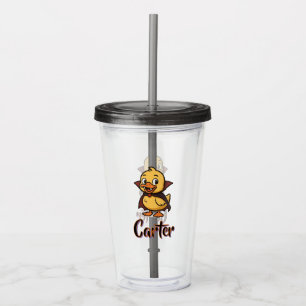 personalised Cute cartoon Halloween duck vampire  Acrylic Tumbler