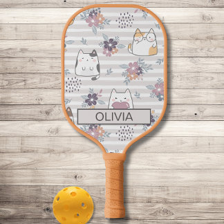 Personalised Cute Cat, Cat Pickleball Paddle