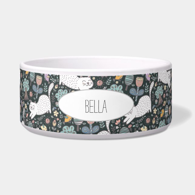 Personalised Cute Cat Floral (Front)