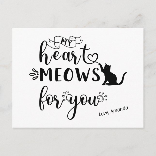 Personalised Cute Cat Lover Gift Holiday Postcard (Front)