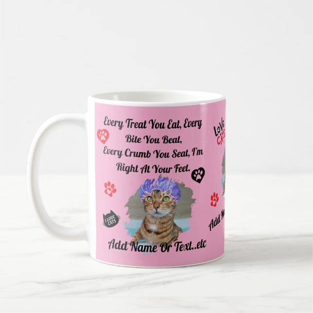 Personalised Cute Cat Mug for Cat Lovers - Funny  (Left)
