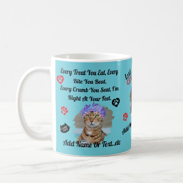 Personalised Cute Cat Mug for Cat Lovers - Funny  (Left)