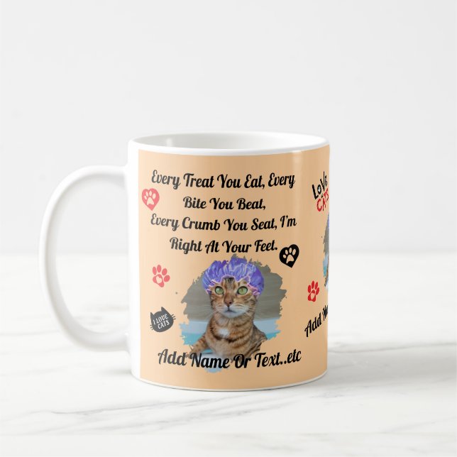 Personalised Cute Cat Mug for Cat Lovers - Funny  (Left)
