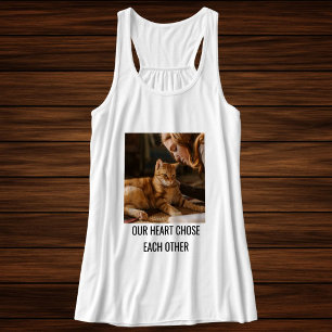 Personalised Cute Cat Mum Family Pet Photo White Singlet