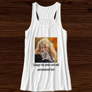 Personalised Cute Cat Mum Family Pet Photo White Singlet