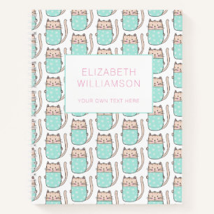 Personalised Cute Cat pattern Notebook