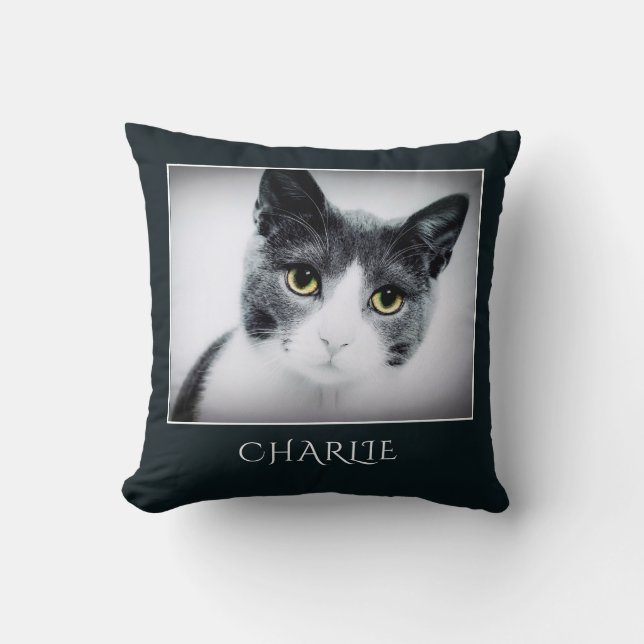 Personalised Cute Cat Photo Cushion (Front)