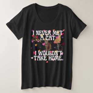 Personalised Cute Cat Plus Size T-Shirt