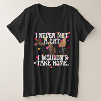 Personalised Cute Cat Plus Size T-Shirt