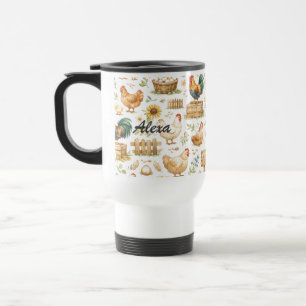 Personalised Cute Chicken Farm Animal Travel Mug