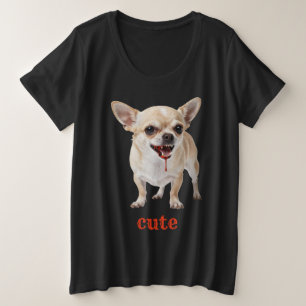 Personalised Cute Chihuahua Aggro Nasty Vicious Plus Size T-Shirt