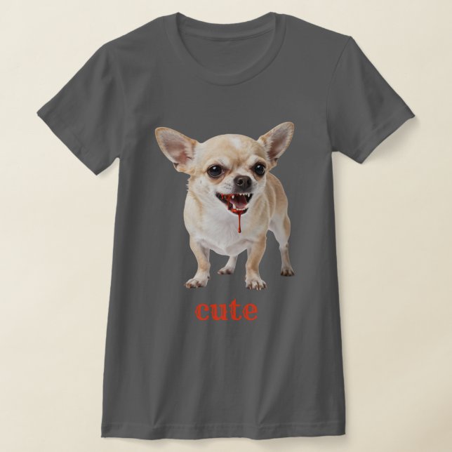 Personalised Cute Chihuahua Aggro Nasty Vicious T-Shirt (Laydown)