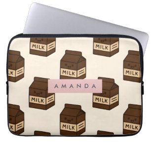 Personalised Cute Chocolate Milk Carton Laptop Sleeve