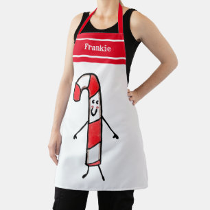 Personalised Cute Christmas Candy Cane Apron