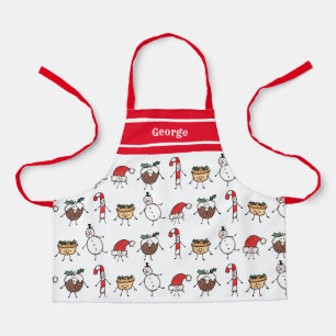 Personalised Cute Christmas Characters Apron