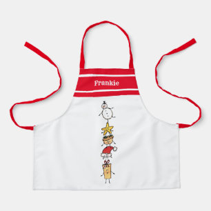 Personalised Cute Christmas Characters Apron