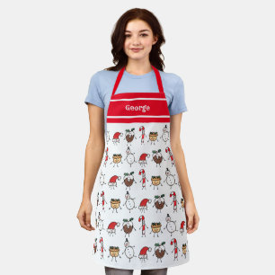 Personalised Cute Christmas Characters Apron