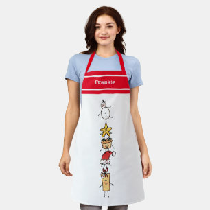 Personalised Cute Christmas Characters Apron