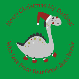 Personalised Cute Christmas Dinosaur In Boots Wrapping Paper