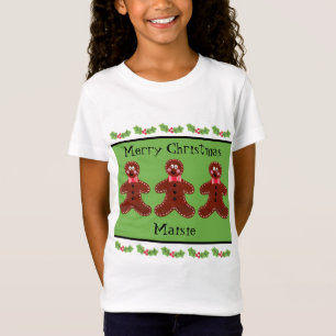 Personalised Cute Christmas Gingerbread Man  T-Shirt