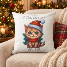 Personalised Cute Christmas Kitten