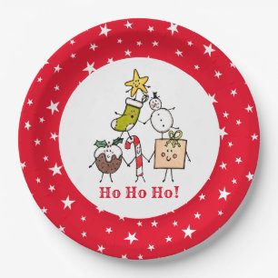 Personalised Cute Christmas Party Food Paper Plate