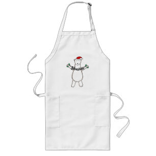 Personalised Cute Christmas Polar Bear Christmas Long Apron