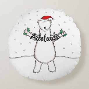 Personalised Cute Christmas Polar Bear Cushion