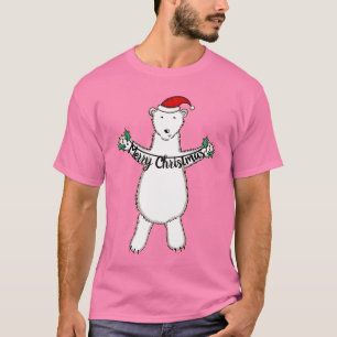Personalised Cute Christmas Polar Bear T-Shirt