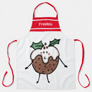 Personalised Cute Christmas Pudding Apron