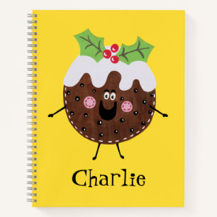 Personalised Cute Christmas Pudding Notebook