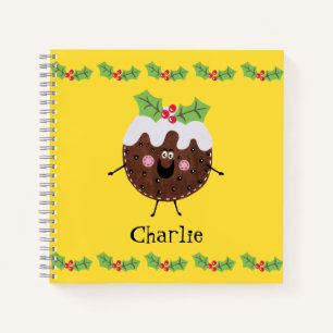 Personalised Cute Christmas Pudding Notebook
