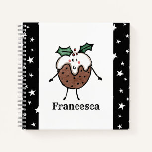 Personalised Cute Christmas Pudding Notebook