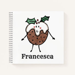 Personalised Cute Christmas Pudding Notebook