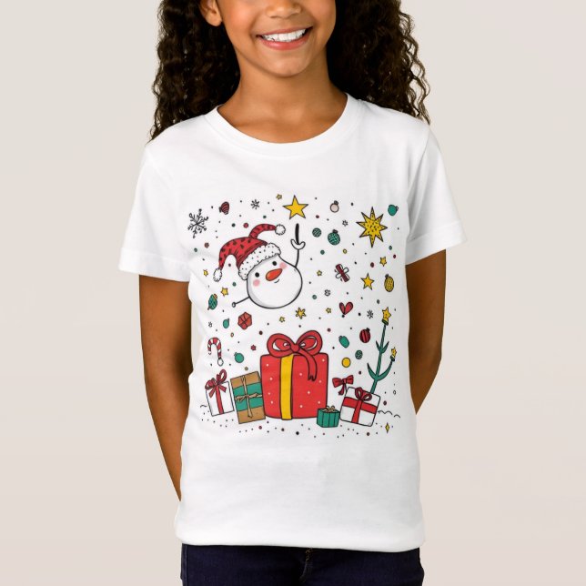 personalised cute Christmas tee for kids (Front)