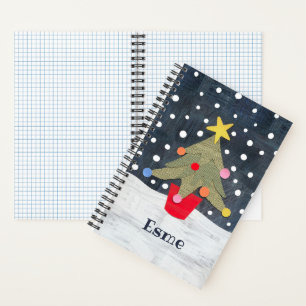 Personalised Cute Christmas Tree Notebook