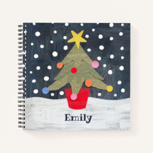 Personalised Cute Christmas Tree Notebook