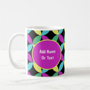 Personalised Cute Colourful Abstract Flowers Coffee Mug