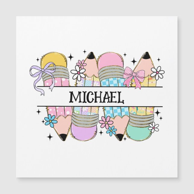 Personalised Cute Colourful Pencil - Back To Schoo (Front)