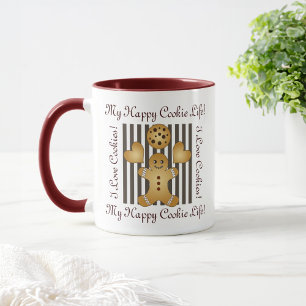 Personalised Cute Cookie Gingerbread Man Kids Mug