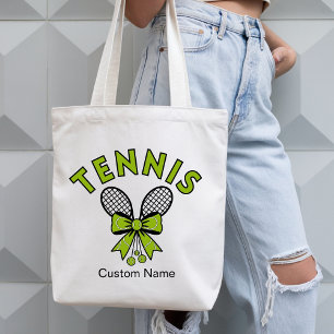 Personalised Cute Coquette Girls Tennis Tote Bag
