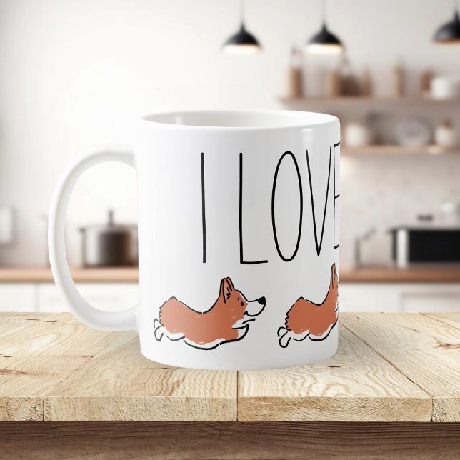 Personalised Cute Corgi Simple White Coffee Mug (Creator Uploaded)