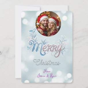Personalised Cute Couple Photo Christmas  Holiday Card