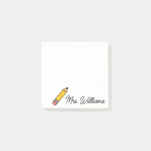 Personalised Cute Crayon Teacher Back to School  Post-it Notes