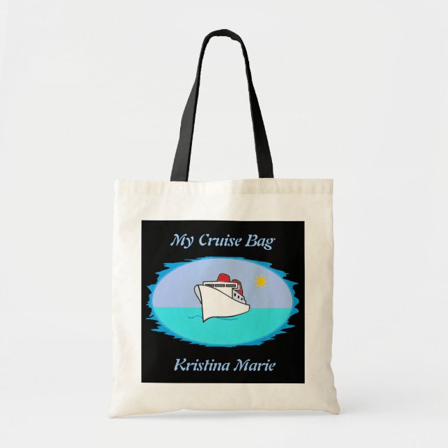 Personalised Cute Cruise Ship Tote Bag (Front)