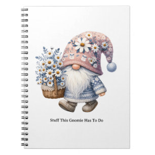 Personalised Cute Daisy Flower Gnome Women's Notebook