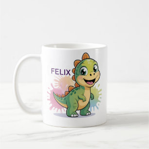 Personalised Cute Dinosaur Mug – Custom Name Gift