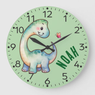 Personalised Cute Dinosaur, Wall Clock