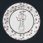 Personalised Cute Dog Acrobats Birthday Paper Plate<br><div class="desc">This cute birthday party paper plate features a print of a pen and watercolour illustration of 2 acrobat dogs by Helen McCartney Designs.</div>