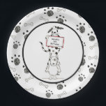 Personalised Cute Dog Acrobats Birthday Paper Plate<br><div class="desc">This cute birthday party paper plate features a print of a pen and watercolour illustration of 2 acrobat dogs by Helen McCartney Designs.</div>